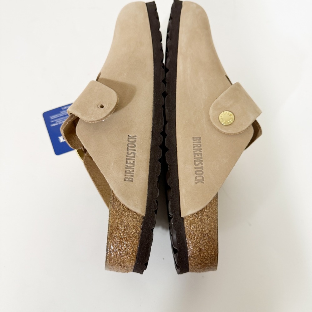 Birkenstock Womens Boston Sandcastle Big Buckle Nubuck Leather Clog Size 8N NWD - Picture 5 of 6